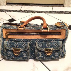Auth Louis Vuitton Neo Speedy Denim hand bag